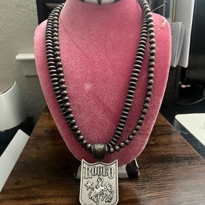Silver Rodeo Pendant Necklace